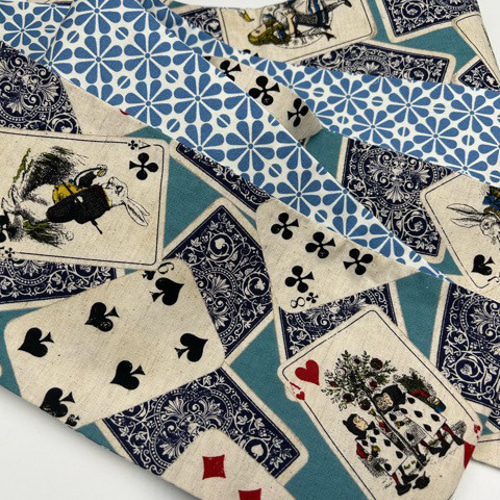 4267木綿半幅帯　不思議の国のアリス（トランプ柄） 豪華水引3点セット・帯締め 4561木綿半幅帯 不思議の国のアリス（トランプ柄） 豪華水引3点