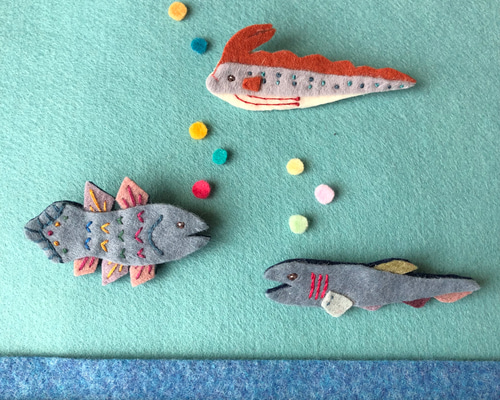 深海魚ブローチ ラブカ リュウグウノツカイ ブローチ せんたくびより  