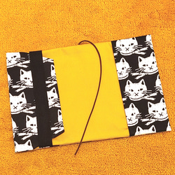 【文庫本サイズ】リボン猫柄ブックカバー♪ 2枚目の画像