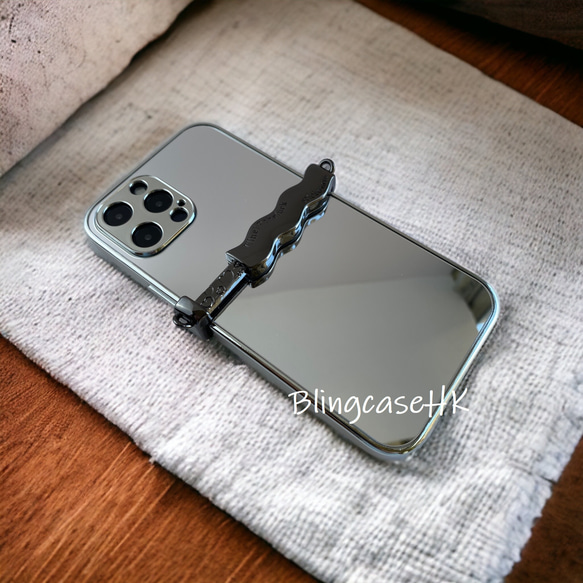 スマホショルダー ミラーケース メタルスリングショットクリップ iPhone 15 Pro Max ケース スマホケース 9枚目の画像