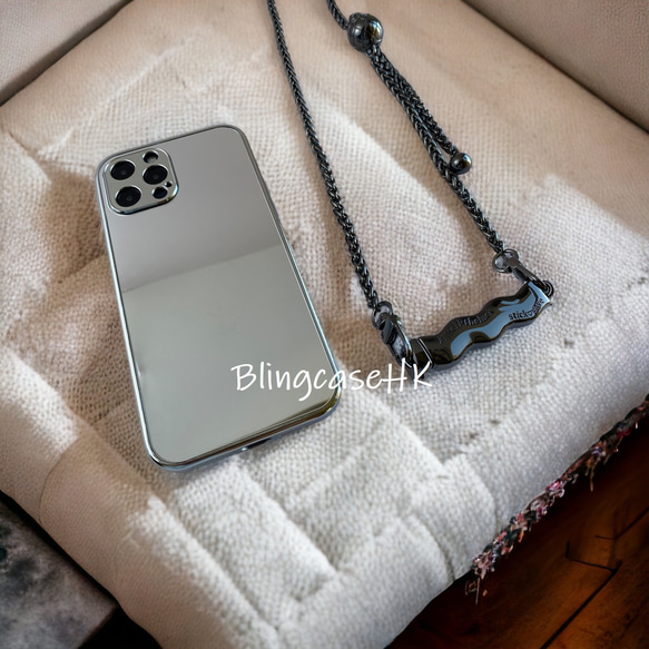 スマホショルダー ミラーケース メタルスリングショットクリップ iPhone 15 Pro Max ケース スマホケース 4枚目の画像