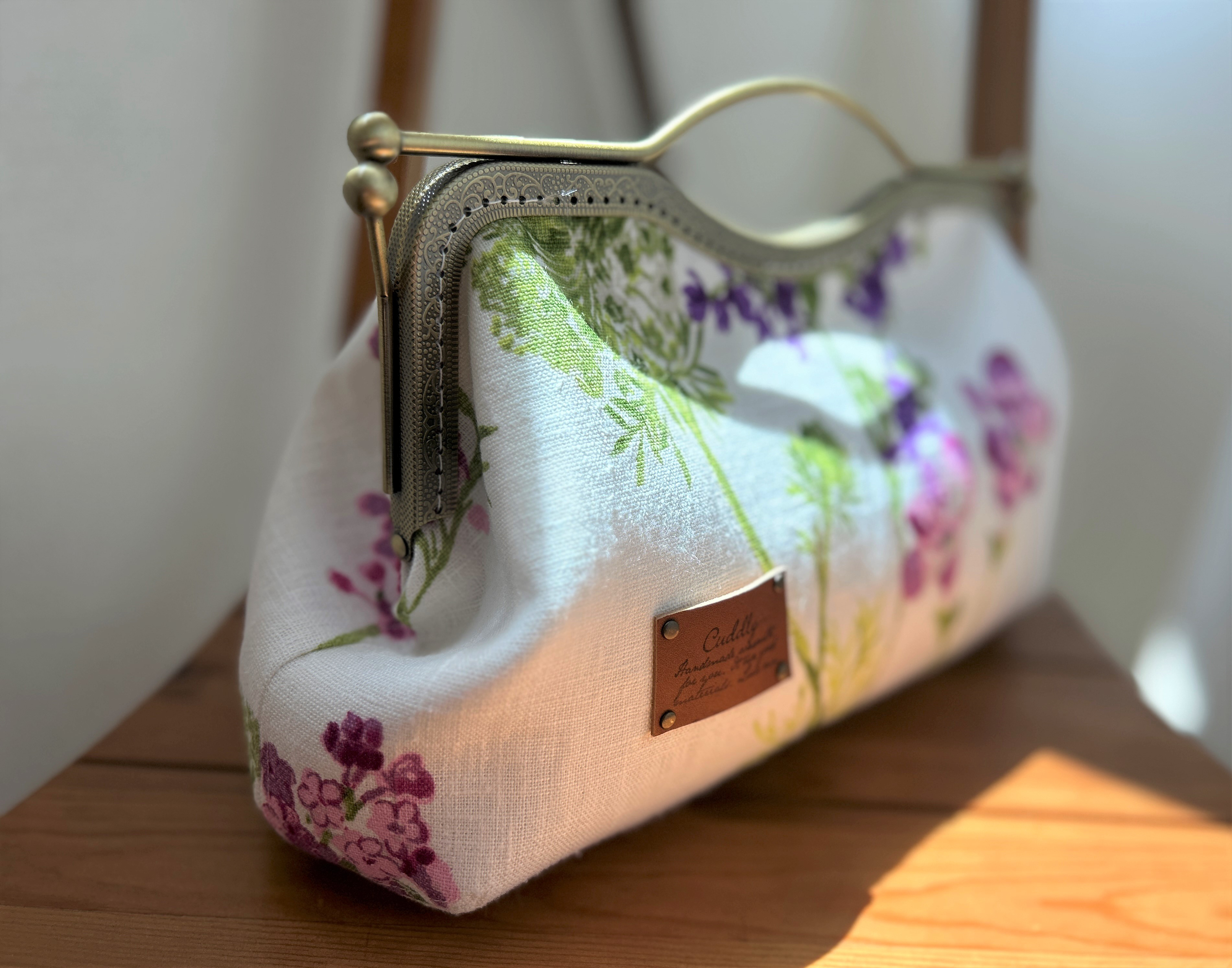 フランスリネン　STOF　がま口フレーム　2WAY　バッグ  No.71