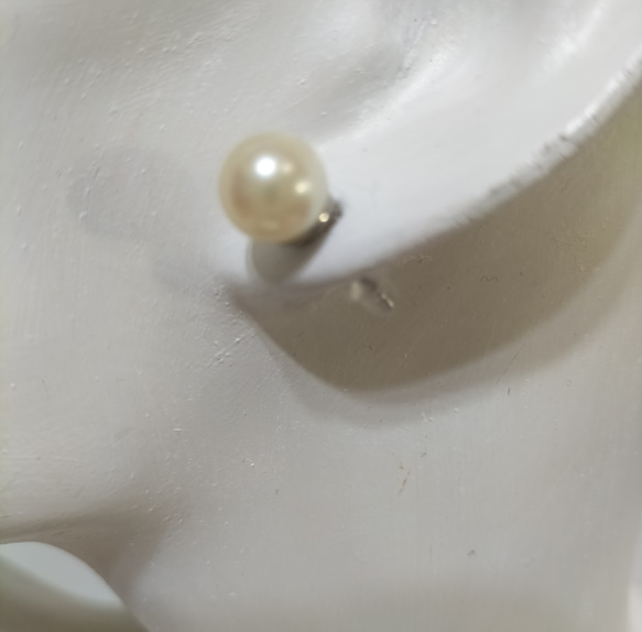 あこや本真珠（日本産）のサージカルステンレス製のピアス 9枚目の画像