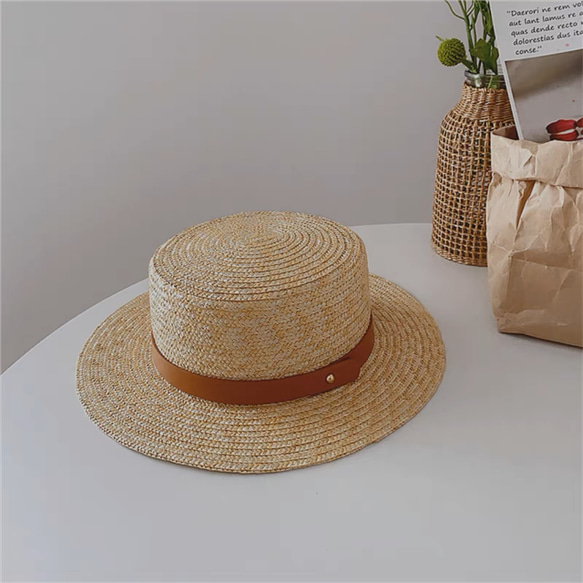 麦わら帽子、贈り物、日差し対策、紫外線対策、夏のハット、大人サイズ、レディース 1枚目の画像