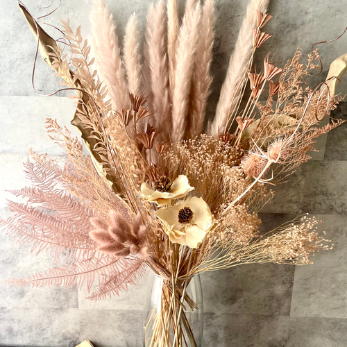 ドライフラワー くすみピンクのインテリア そのまま飾るだけ 花束にも