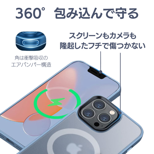 【MagSafe対応】MGJ スマホケース　ライトブルー　対応機種：iPhone14シリーズ　 7枚目の画像