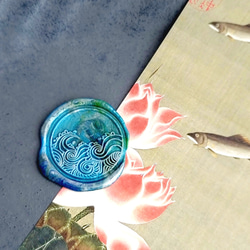 【3㌢】シーリングスタンプ「浮世絵風　波紋様」 神奈川沖浪裏  富嶽三十六景 和柄 シーリングスタンプヘッド 5枚目の画像