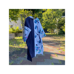 雲土【楽衣】 (RAKUE) シャツ 浴衣 作務衣 花 ｵﾘｼﾞﾅﾙ 一点もの 11枚目の画像