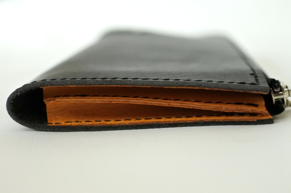 受注製作　長財布　SYNC Twisted zipper wallet (Iron) 4枚目の画像