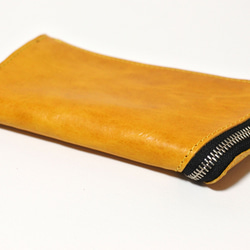 受注製作　長財布　SYNC Twisted zipper wallet (Deep Yellow) 1枚目の画像