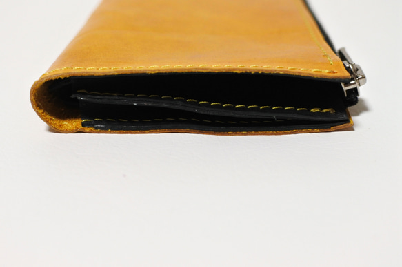 受注製作　長財布　SYNC Twisted zipper wallet (Deep Yellow) 4枚目の画像