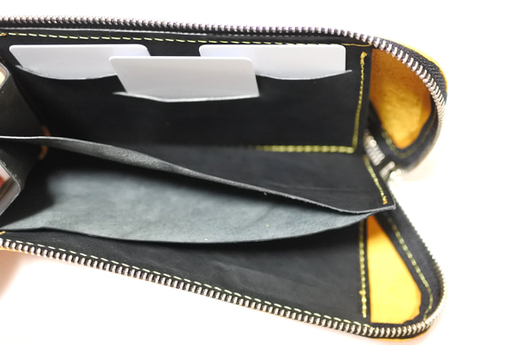 受注製作　長財布　SYNC Twisted zipper wallet (Deep Yellow) 6枚目の画像
