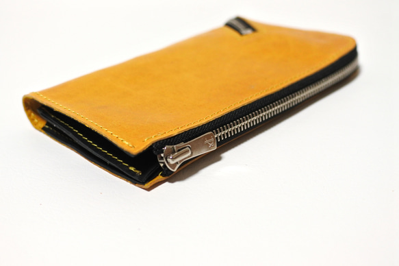 受注製作　長財布　SYNC Twisted zipper wallet (Deep Yellow) 5枚目の画像