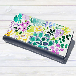 ★長財布 オリジナルオーダー財布【 春の花束】名入れもできます！　　 1枚目の画像