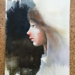 『置いていくもの』（手描きイラスト・オリジナル・絵画・水彩画・人物画・原画） 変わらないもの』（手描きイラスト・オリジナル・絵画・水彩画