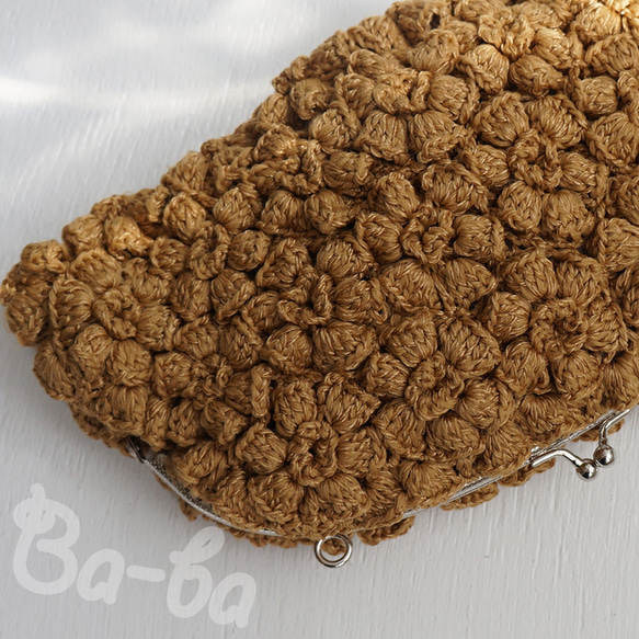 Ba-ba handmade Poppy puff knitting hand bag  No.C1674 第4張的照片