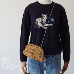 Ba-ba handmade Poppy puff knitting hand bag  No.C1674 第12張的照片