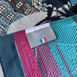新柄入荷！SAFECO サフェコ！『フランス輸入　高級ジャガード織　パリス柄　ブルー地』～パネル生地　48㎝×48cm～ 3枚目の画像