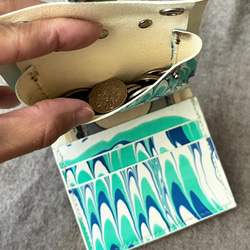 【限定特価】軽量ウォレット／マーブリング グリーン 財布 シンプル スリム コンパクト 5枚目の画像