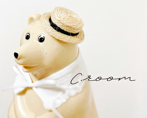 しろくま貯金箱】カンカン帽（麻） その他置物 C.room 通販 16303033