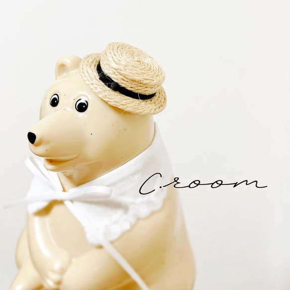 しろくま貯金箱 みかんベレー帽 マフラーとベレー帽のセット GY 東欧 北欧 しろくま貯金箱