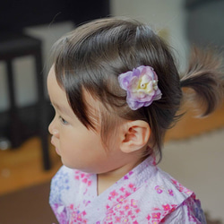 可愛さキュンキュン♡ヘアクリップ❁あじさい❁　ヘアクリップ　髪飾り　浴衣　七五三　発表会　卒業式　お揃いコーデ　アジサイ 1枚目の画像