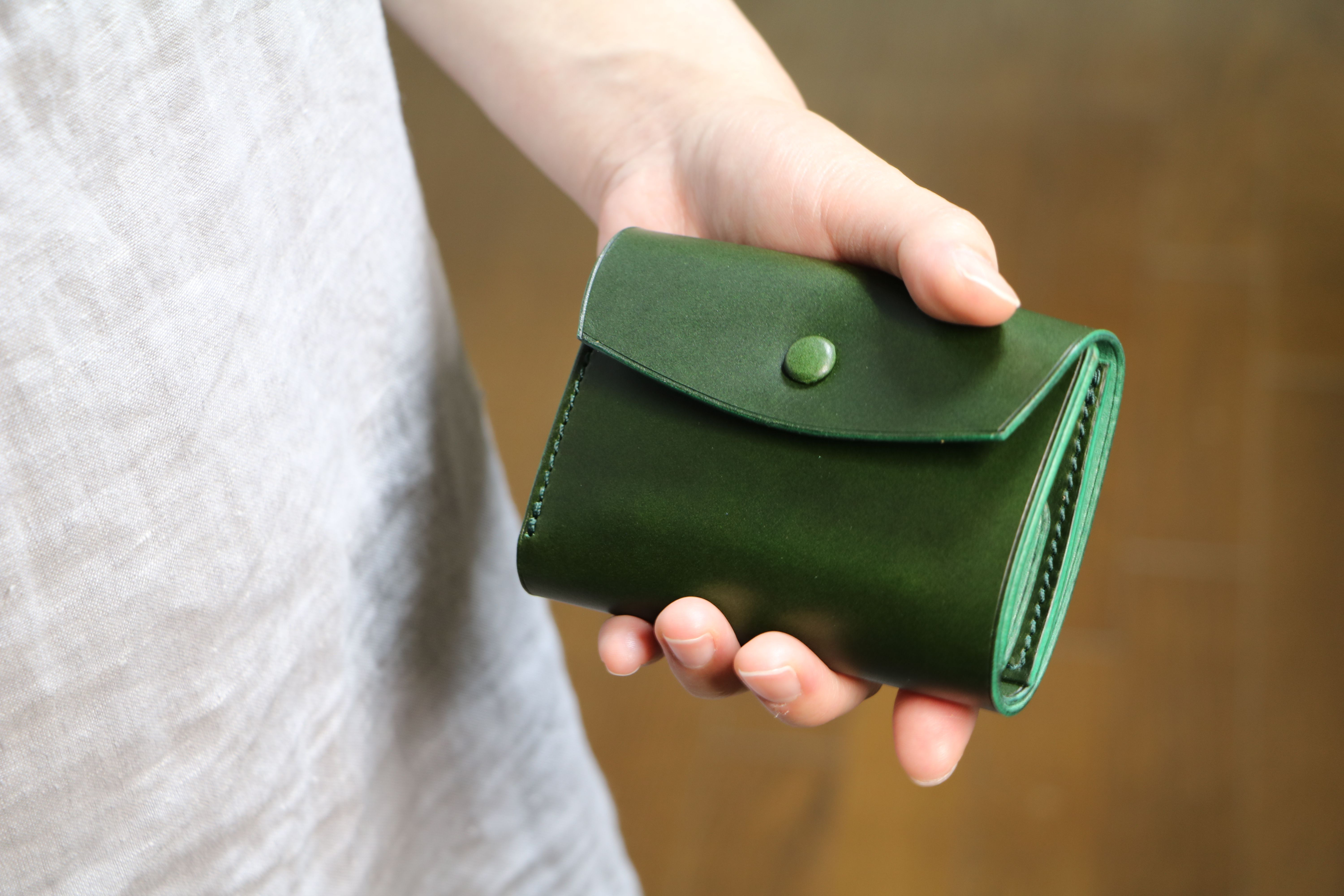 【コンパクトコインウォレット】ブッテーロ グリーン EB-006【Creema】