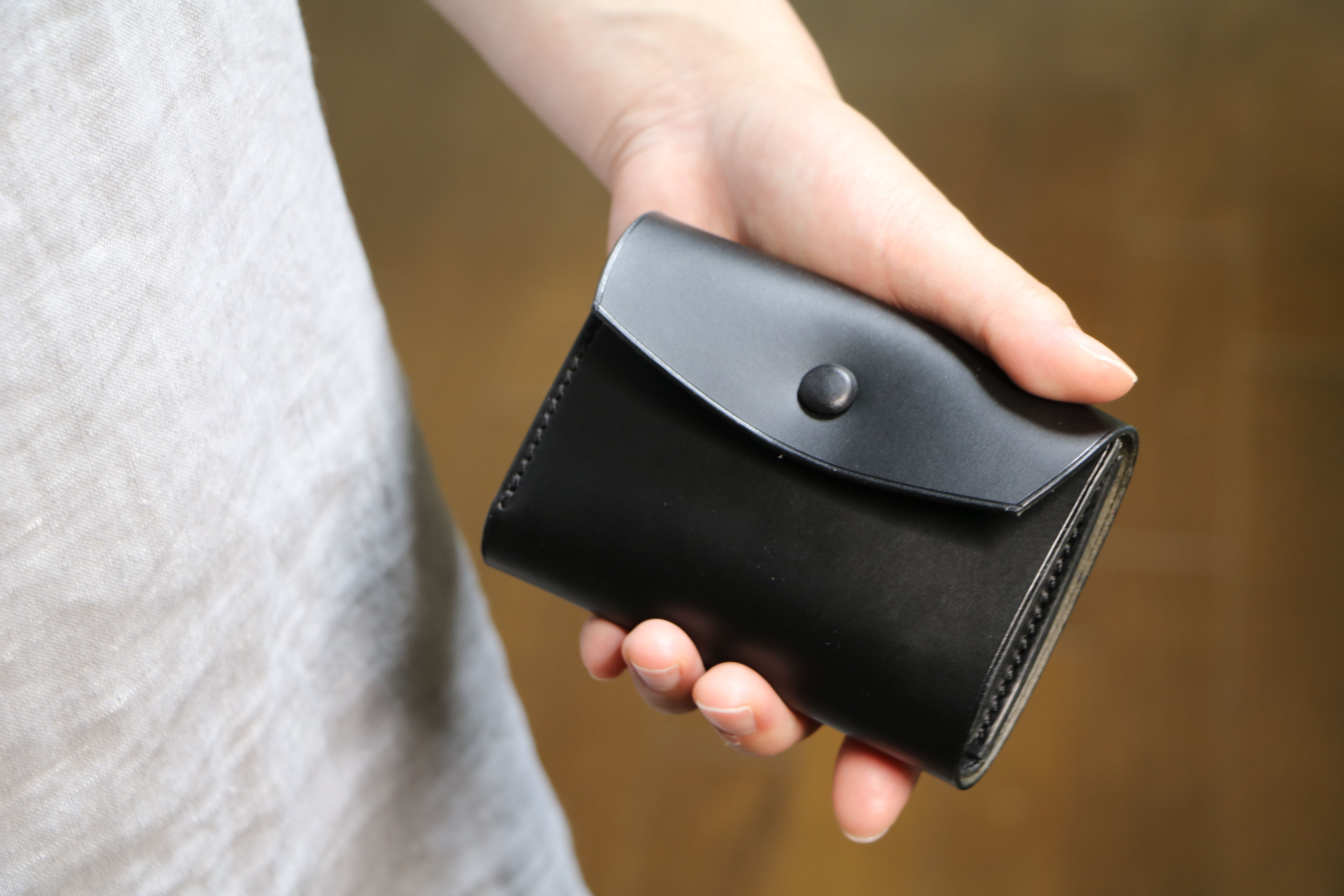 【コンパクトコインウォレット】ブッテーロ ブラック EB-006