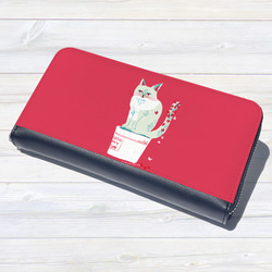 ★長財布 オリジナルオーダー財布【 ネコのリンダ】名入れもできます！　　 1枚目の画像