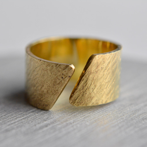 斜めフォークリング 10㎜｜真鍮 ゴールド ブラス メンズ レディース