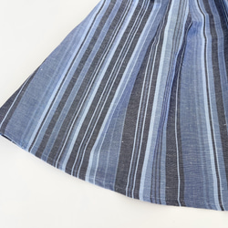 VカットAラインジャンパースカート♪ linen Blue Stripe 11枚目の画像