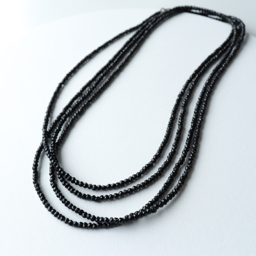 Creema限定⁑ ブラックスピネルネックレス ロングサイズ200cm