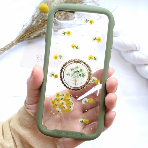 ミモザ2025】iPhoneケース スマホケース スマホリング 付き ミモザの