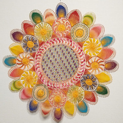 ニャンドゥティレースのテーブルセンター マルチカラー 61cm 1枚目の画像