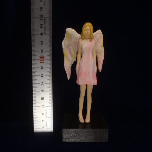 木彫刻 アート『 天使 』 エンジェル 芸術 アート 女性 ハンドメイド