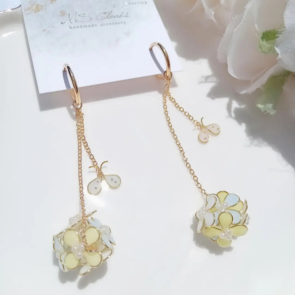 【ゆらゆら～♡】Flower ball earring♡ 1枚目の画像