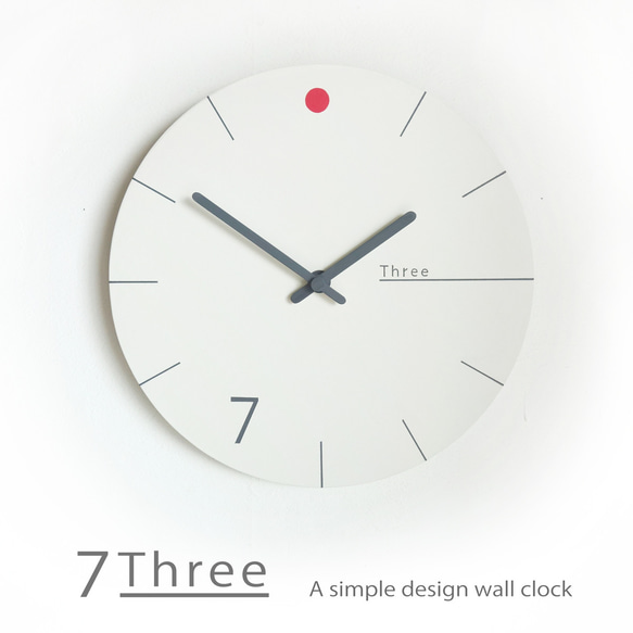 手作りの掛け時計　MUU CLOCK 7-Three (2023)おしゃれな時計　インテリア シンプルデザイン 白系　 2枚目の画像