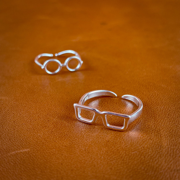 メガネのおもしろ指輪（リング）四角フレーム&丸形フレーム 4枚目の画像