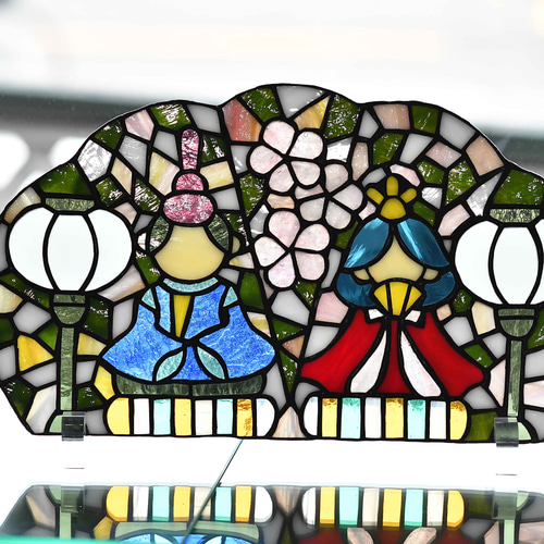 ステンドグラスひな祭りサンキャッチャー ステンドグラスひな祭りサン