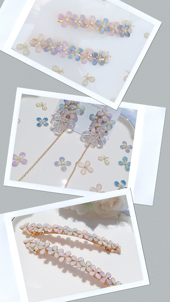 【紫陽花イメージ♡】flower garden earring　あじさい　紫陽花　プレゼント　母の日　 2枚目の画像