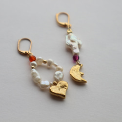 Moon & Heart pearl pierce(earring) 5枚目の画像