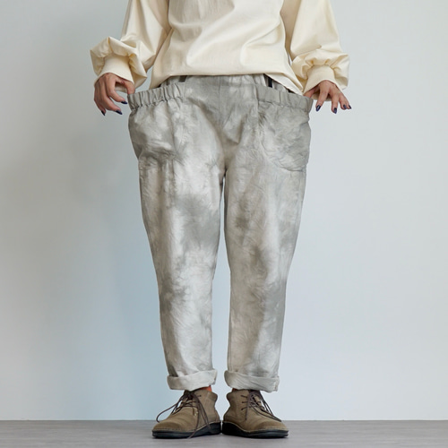 プレーンキャンプワークパンツ/カーキまだら/三河織物 ロングパンツ