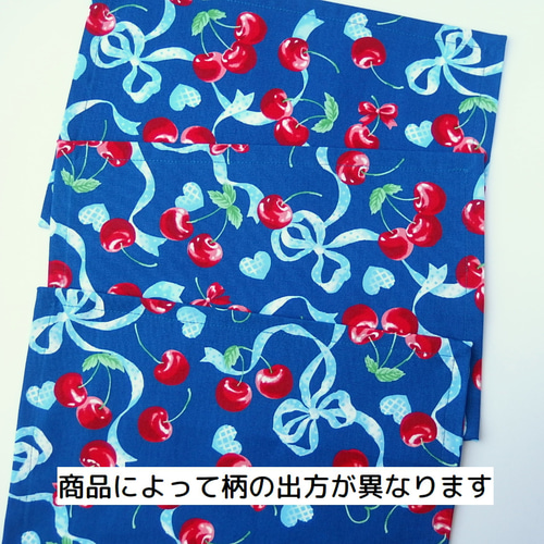 さくらんぼ×colorリボン＊ランチョンマット 20＊30cm]ランチョンマット さくらんぼリボンブルー LM-65 ランチョン