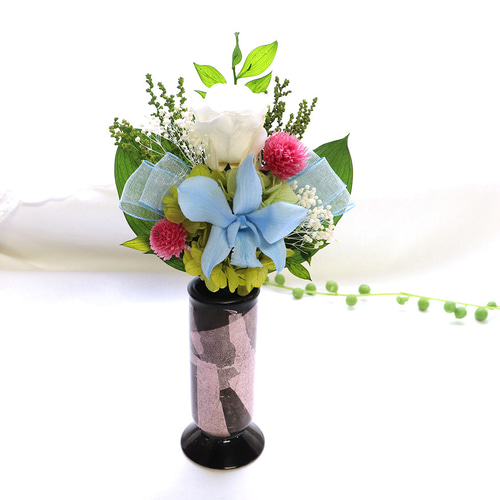 プリザーブドフラワー仏花　一対　花器無し　約32cm お供え 楽天市場】【ポイント10倍】プリザーブドフラワー 仏花 一対 お供え花