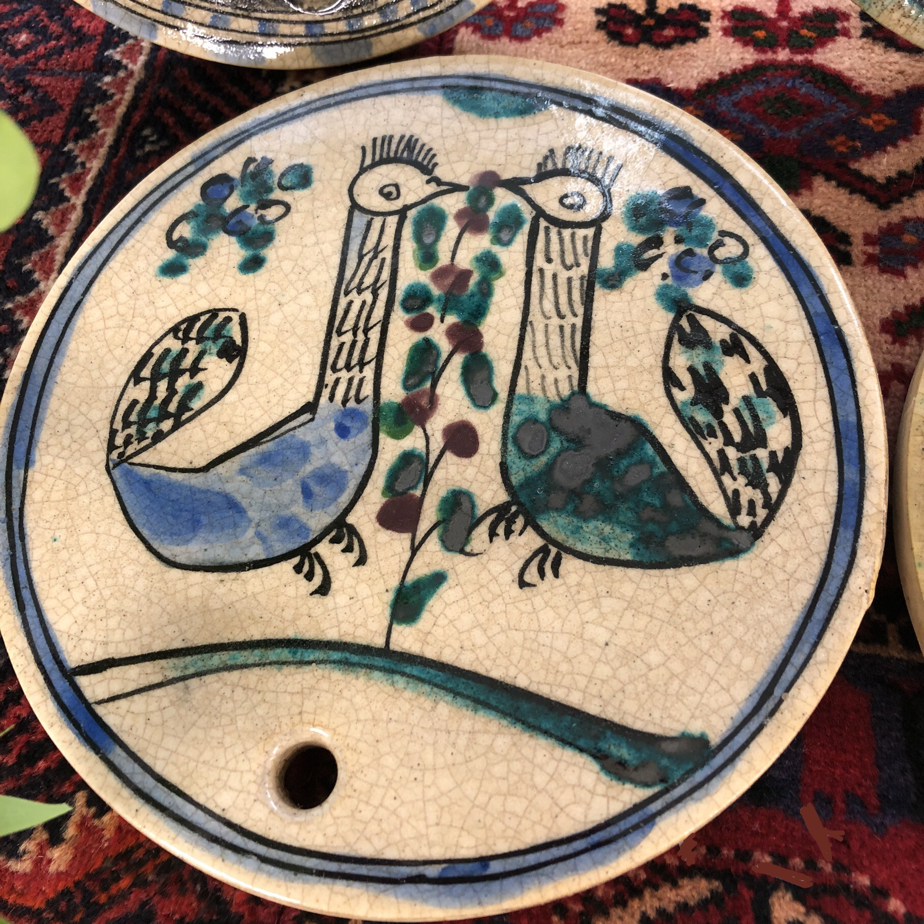 【希少品】Bee Tile（ミツバチタイル） 復刻版【D】～円形陶板～　古の遊牧民の息吹を感じる空間づくり