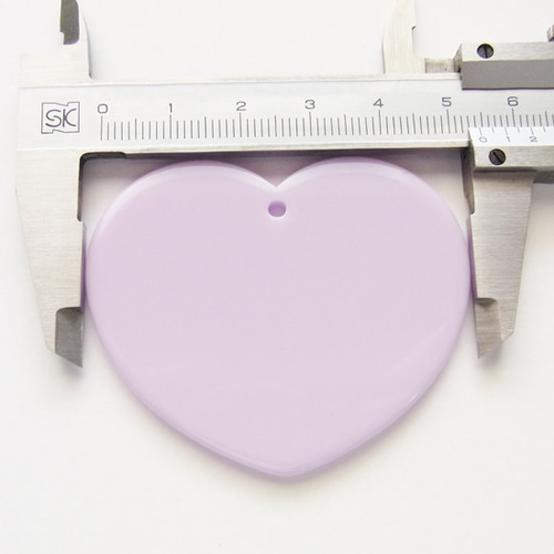 3個セット】アクリル製-プレート【L】ハート型 穴あり ピンク