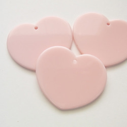 3個セット】アクリル製-プレート【L】ハート型 穴あり ピンク