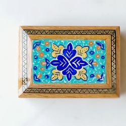 ペルシャの象嵌細工（寄木細工）ミニサイズ 小箱【ハータムカーリー149】 2枚目の画像