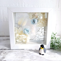 【結婚祝いに人気!!】ウエディングペンギン登場!!氷の世界に咲く薔薇(サムシングブルー)♡ラッピング無料 10枚目の画像