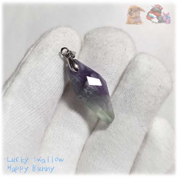 蛍光反応 フローライト 蛍石 fluorite ペンダント ネックレス No.5749 8枚目の画像